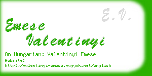 emese valentinyi business card